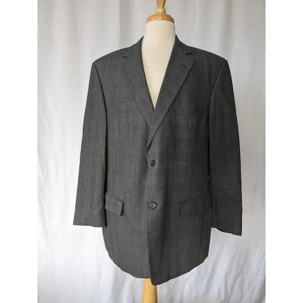 Men's BOTANY Five Hundred‎ 500 Suit Blazer Size 46 Regular 100% Virgin Wool Grey